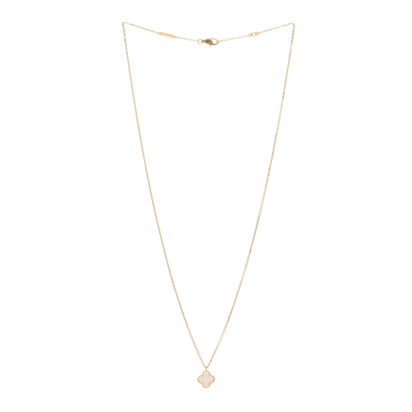 18K Yellow Gold Mother of Pearl Sweet Alhambra Pendant Necklace