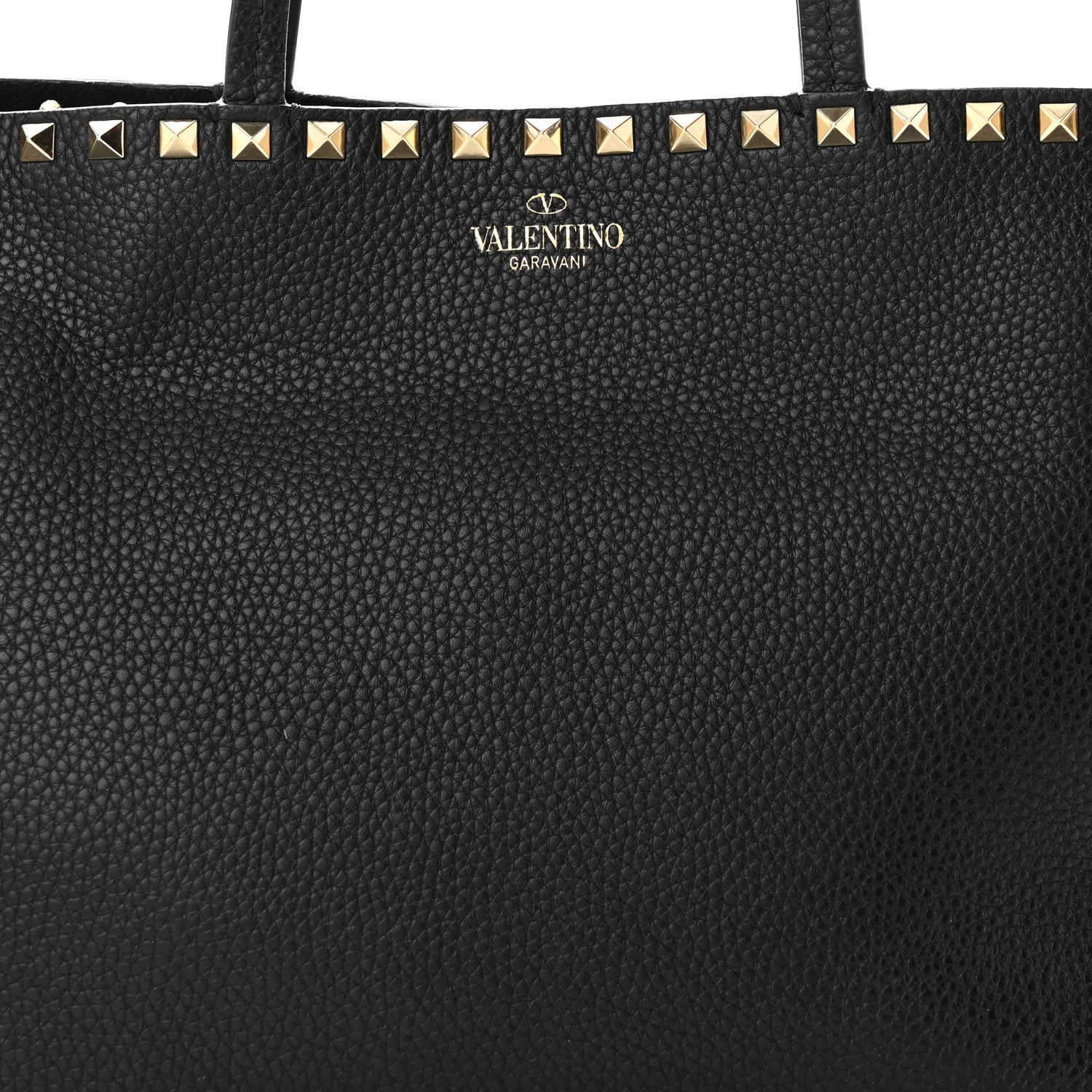 Valentino Garavani Grained Calfskin Small Rockstud Shoulder Tote Black 7 of 12