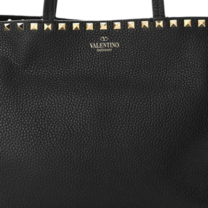 Valentino Garavani Grained Calfskin Small Rockstud Shoulder Tote Black 7 of 12