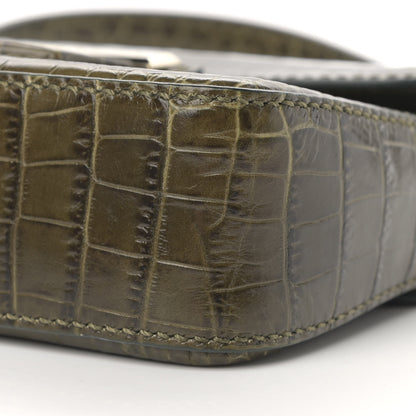 Givenchy Calfskin Crocodile Embossed Mini Nobile Shoulder Bag Khaki 10 of 11