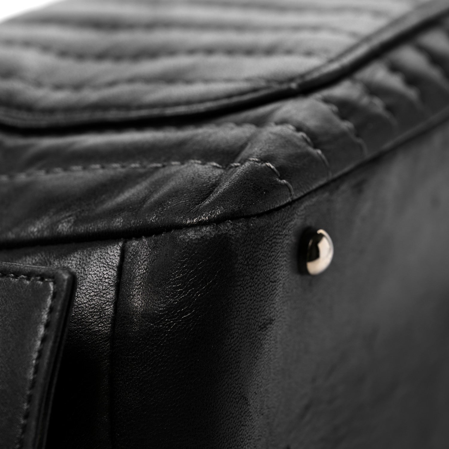 Chanel Lambskin Vertical Quilted Mademoiselle Satchel Black 10 of 13