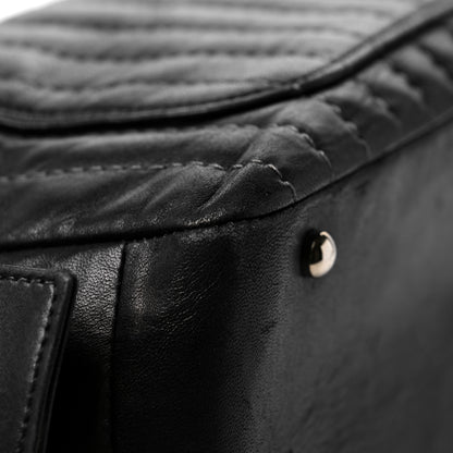 Chanel Lambskin Vertical Quilted Mademoiselle Satchel Black 10 of 13