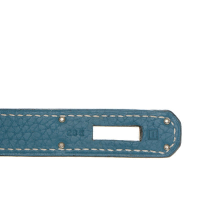 Hermes Taurillon Clemence Birkin 30 Blue Jean 15 of 28