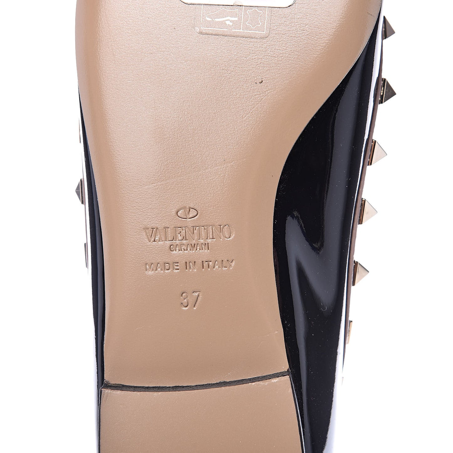Patent Rockstud Ballerina Flats 37 Black Poudre