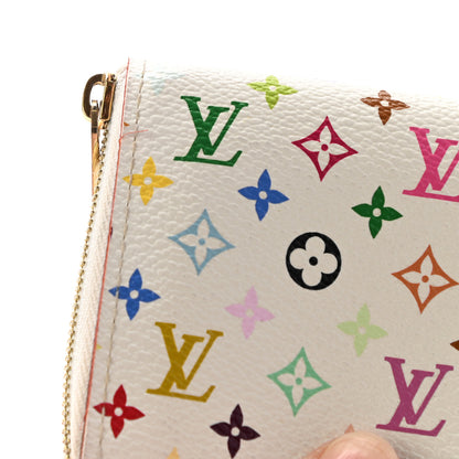 Louis Vuitton Monogram Multicolor Zippy Coin Purse Wallet White Litchi 11 of 15