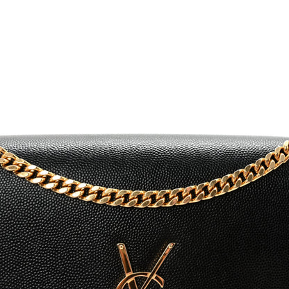 Saint Laurent Grain De Poudre Medium Classic Monogram Kate Satchel Black 7 of 9