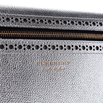 Burberry Metallic Grainy Calfskin Broguing Tassel Small Macken Crossbody Bag Silver 11 of 11