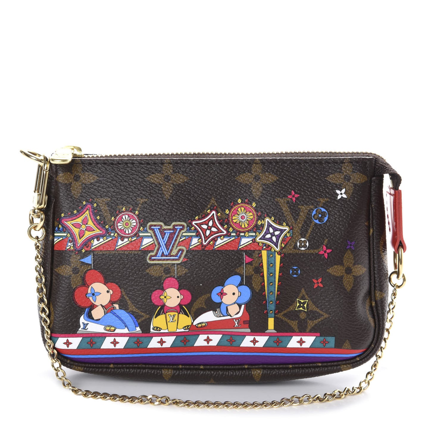 Monogram 2020 Christmas Animation Bumper Cars Mini Pochette Accessories Coquelicot
