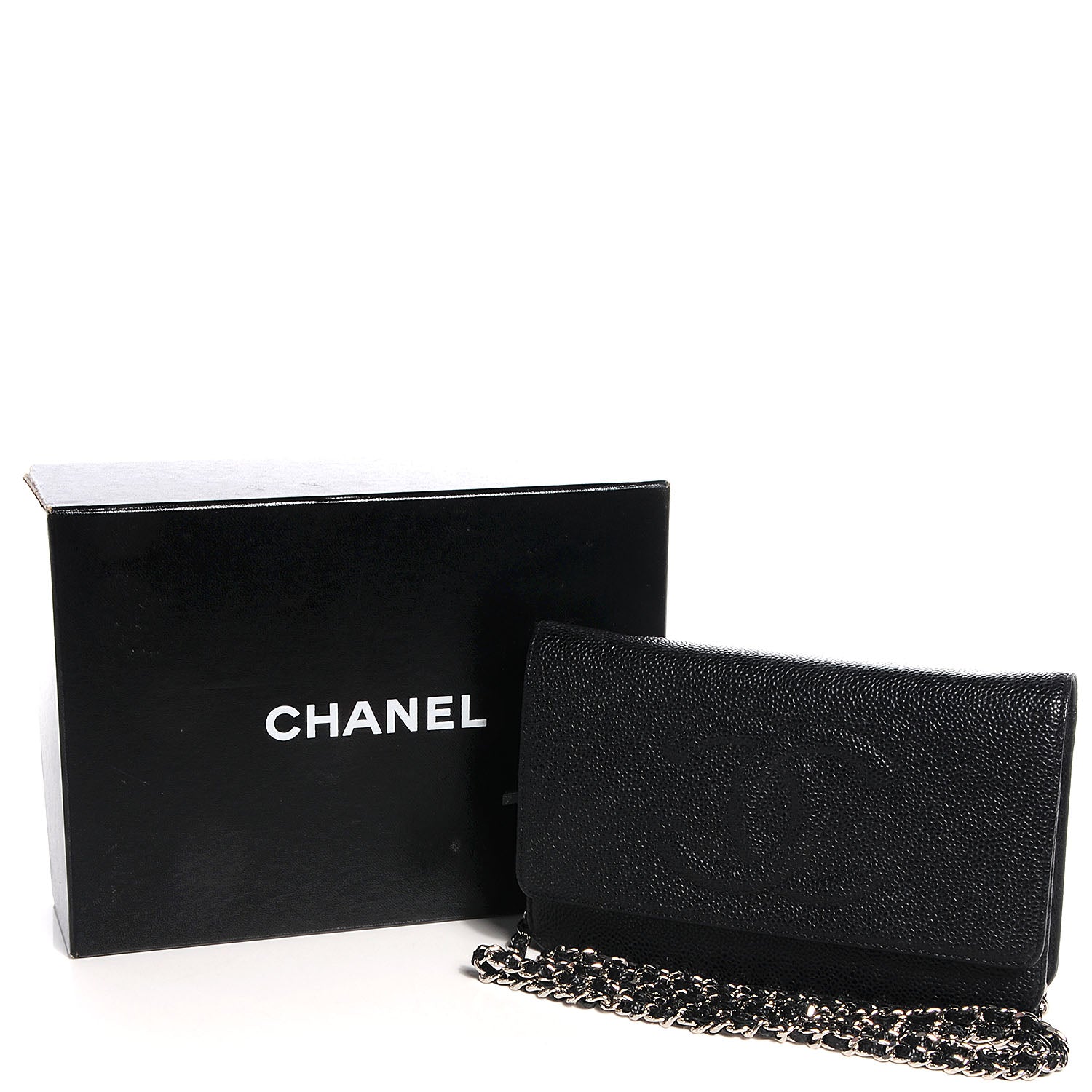 Chanel Caviar Timeless CC Wallet on Chain WOC Black 5 of 8