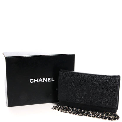 Chanel Caviar Timeless CC Wallet on Chain WOC Black 5 of 8