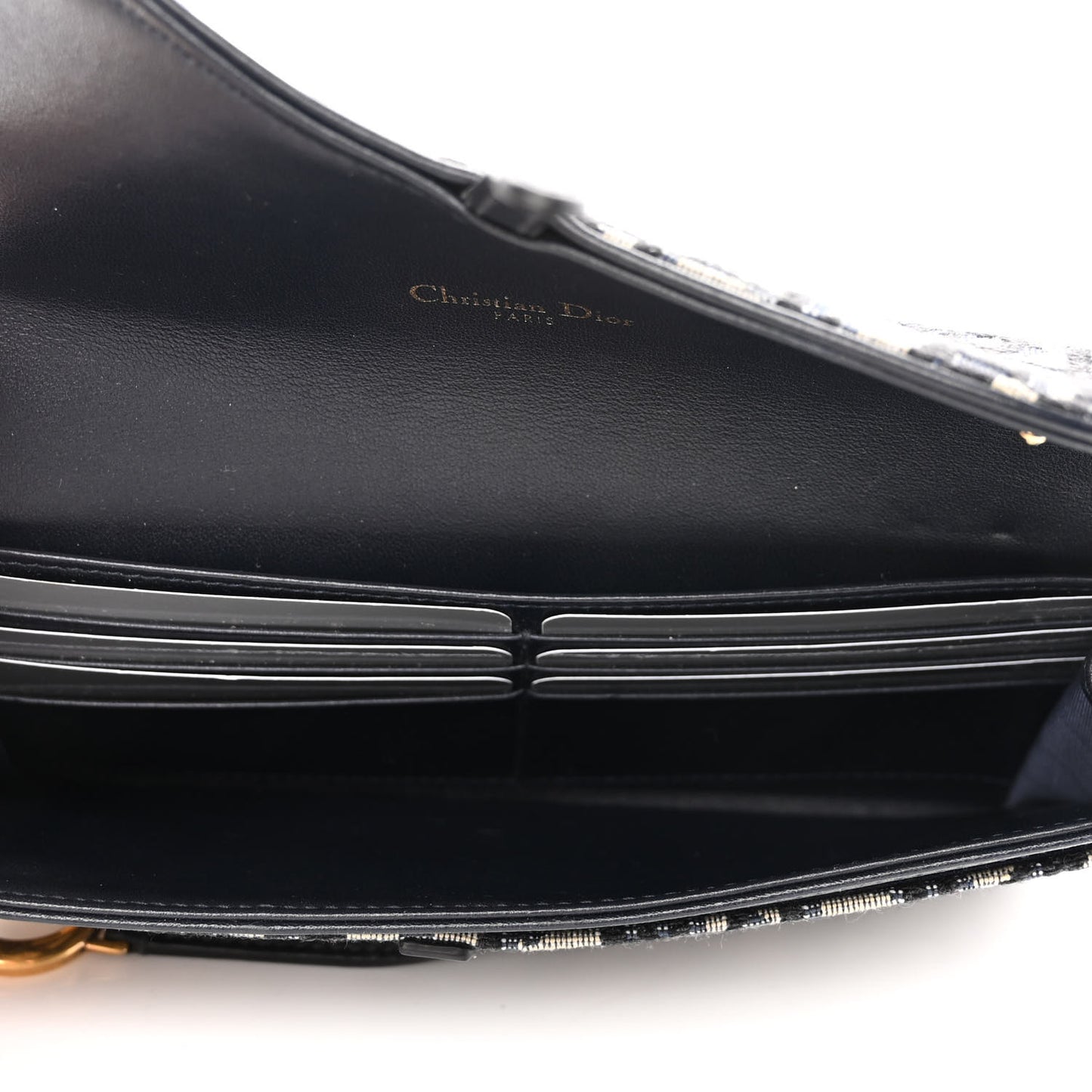 Oblique Saddle Chain Long Wallet Blue