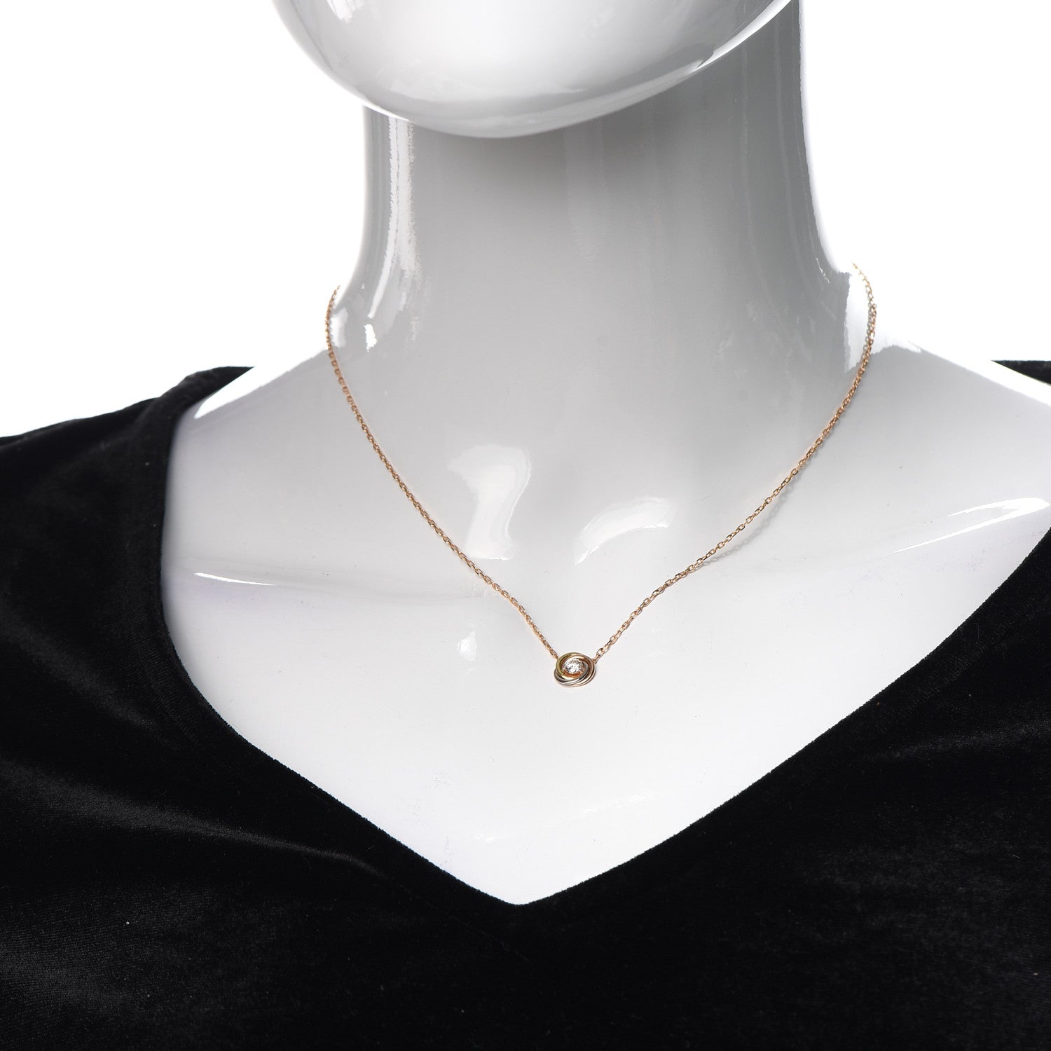 Cartier 18K Pink White Yellow Gold Diamond Trinity De Cartier Pendant Necklace 2 of 7