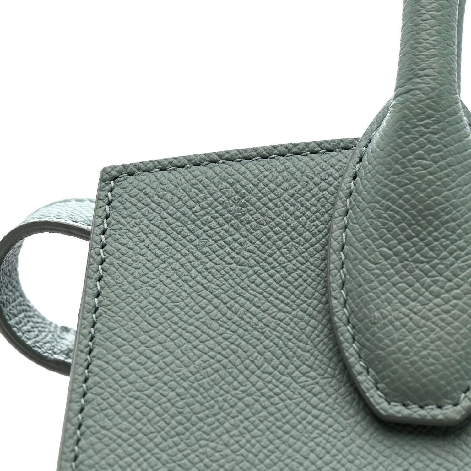 Salvatore Ferragamo Hammered Calfskin Small The Studio Box Bag Aqua Green 10 of 11