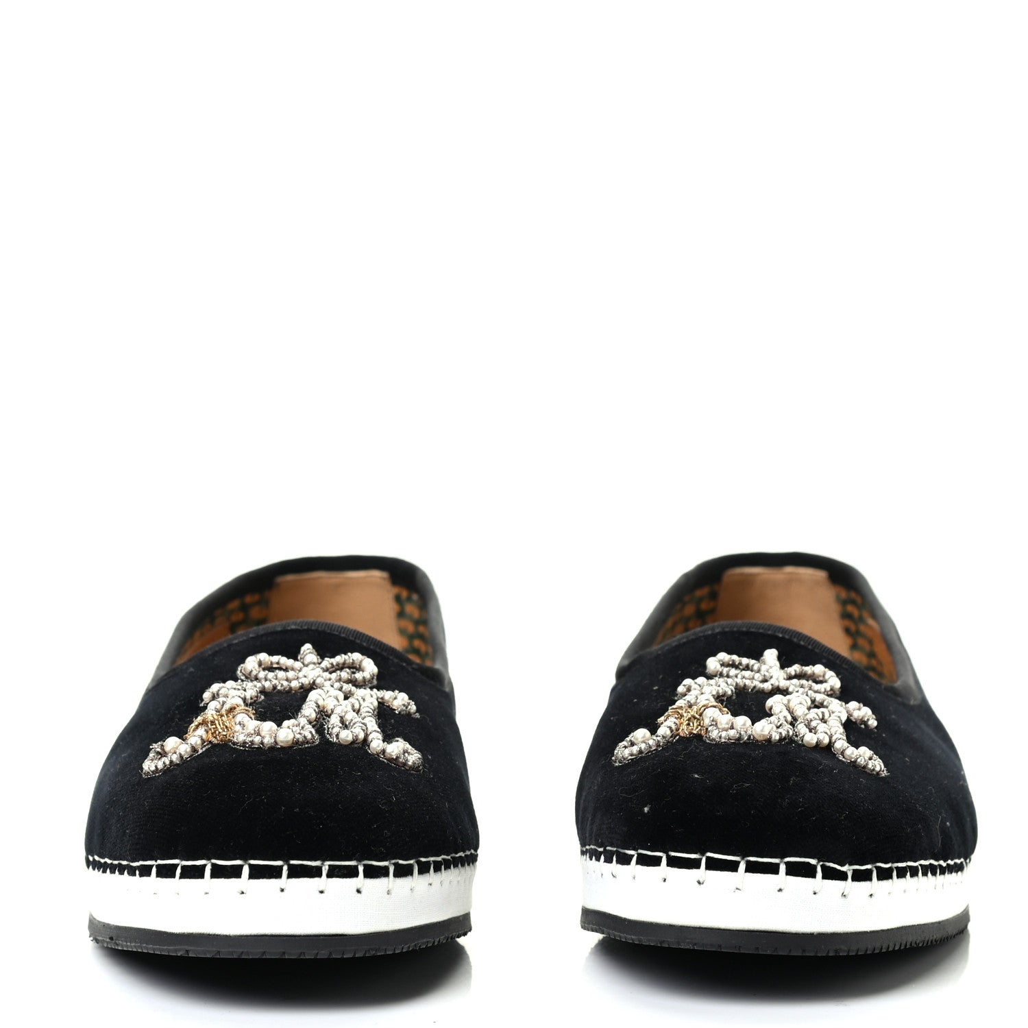 Gucci Velluto Marmara Pearl Embellished Mens Loafers 6.5 Black 2 of 10