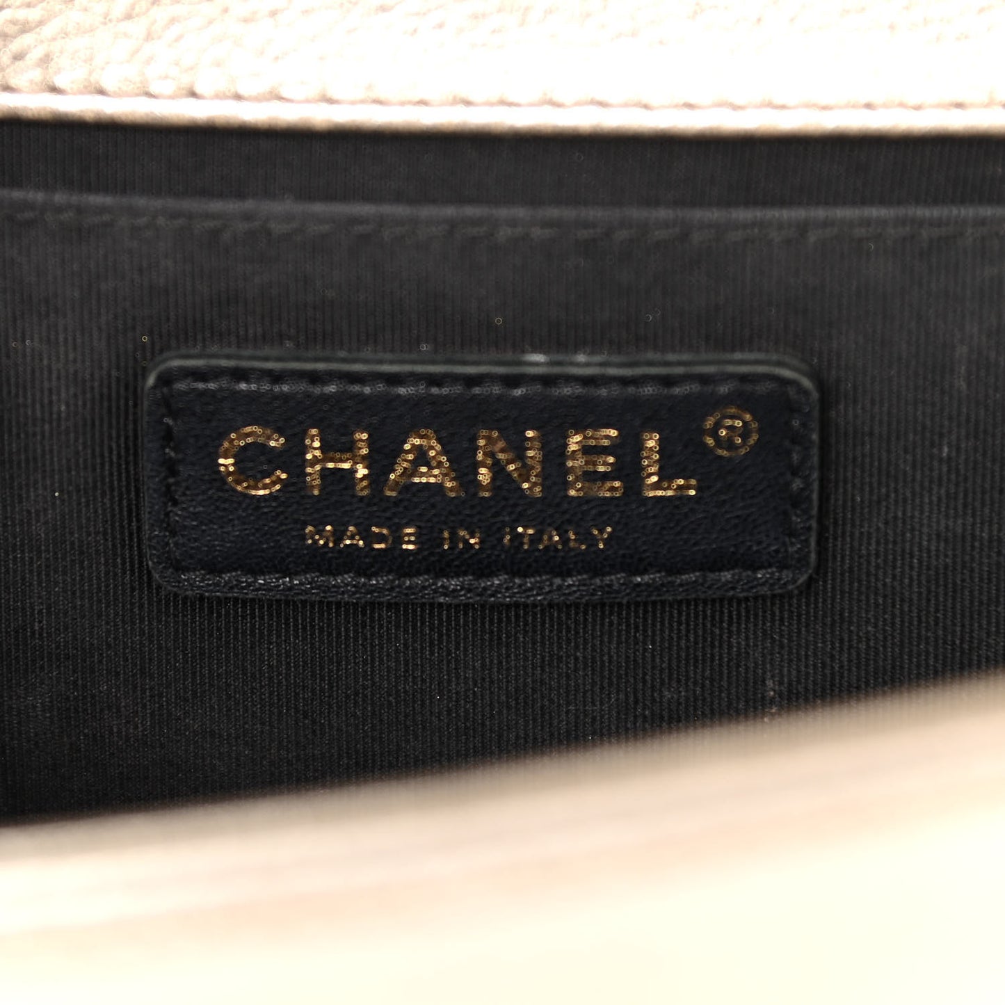 Metallic Goatskin Calfskin Medium Boy Flap Gold Black