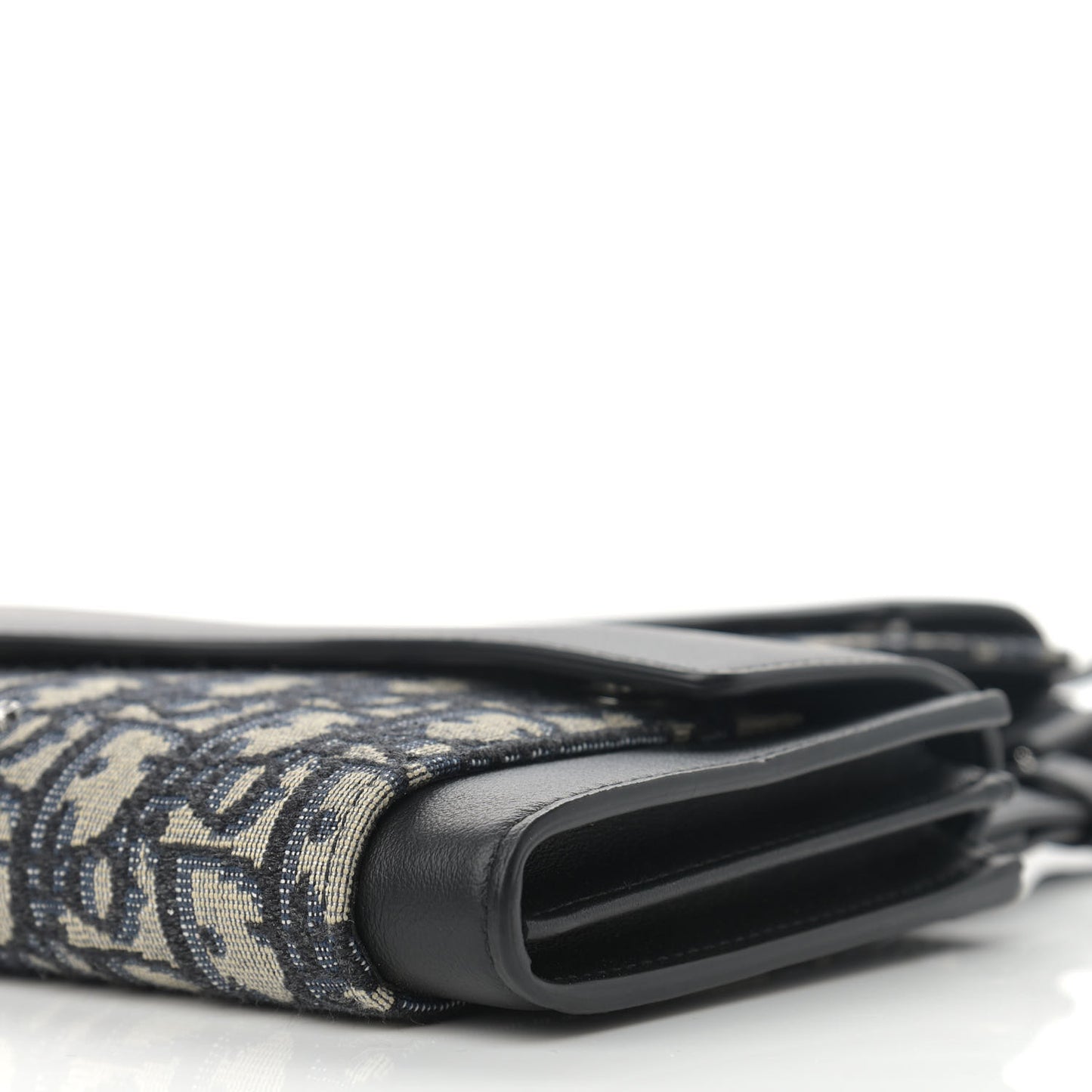 Oblique Smooth Calfskin Elite Shoulder Pouch Beige Black