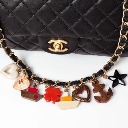 Chanel Lambskin Quilted Cruise Charm Medium Flap Black 7 of 10