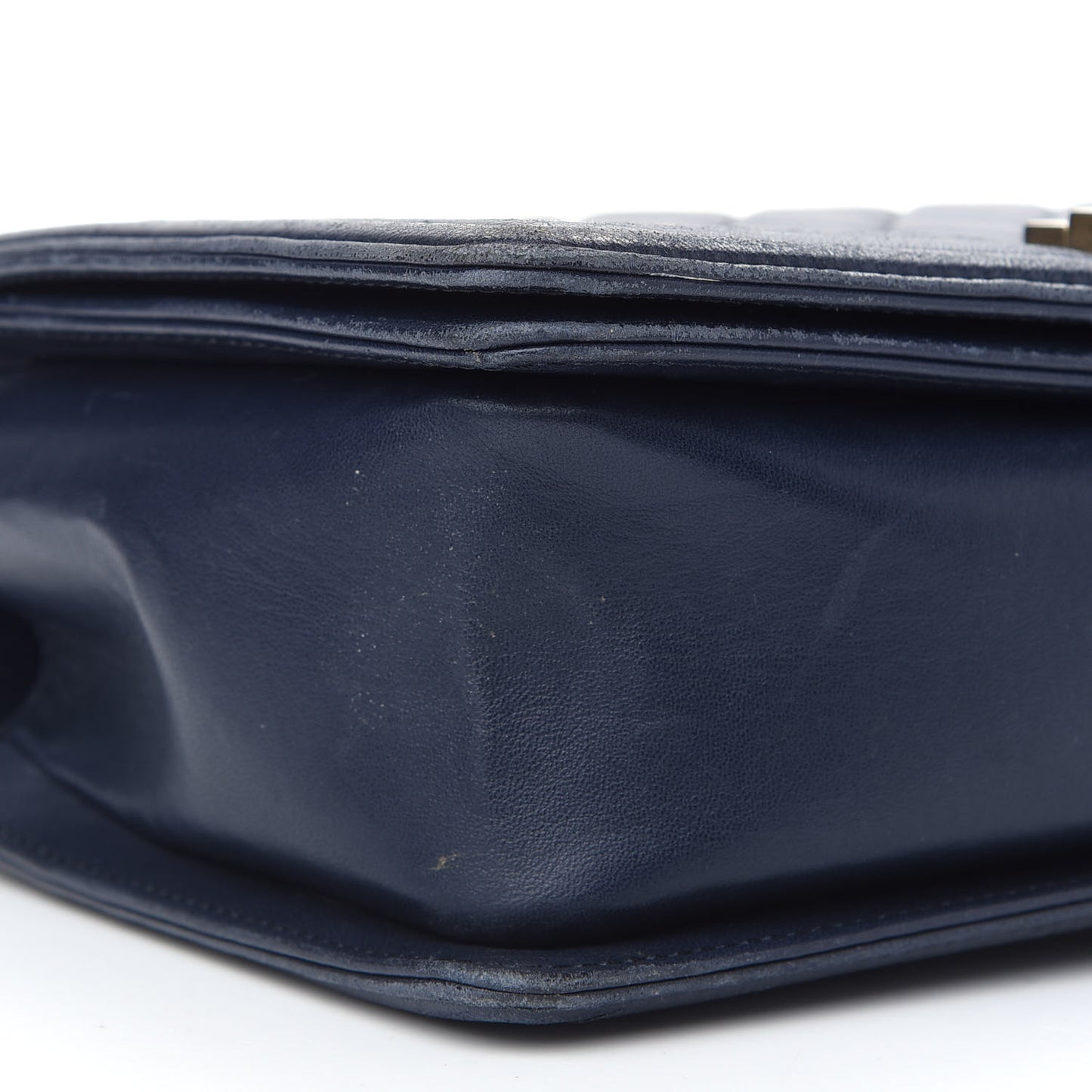 Lambskin Quilted Medium Boy Flap Dark Navy