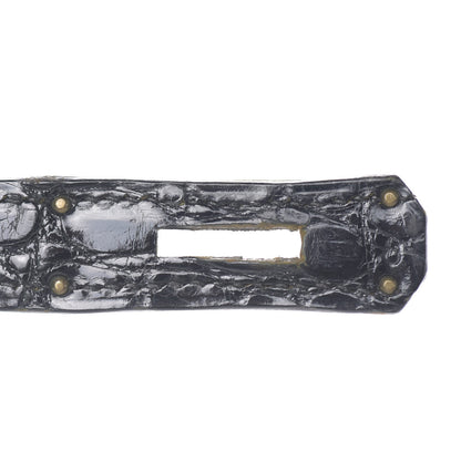 Hermes Shiny Niloticus Crocodile Kelly 28 Black 19 of 34