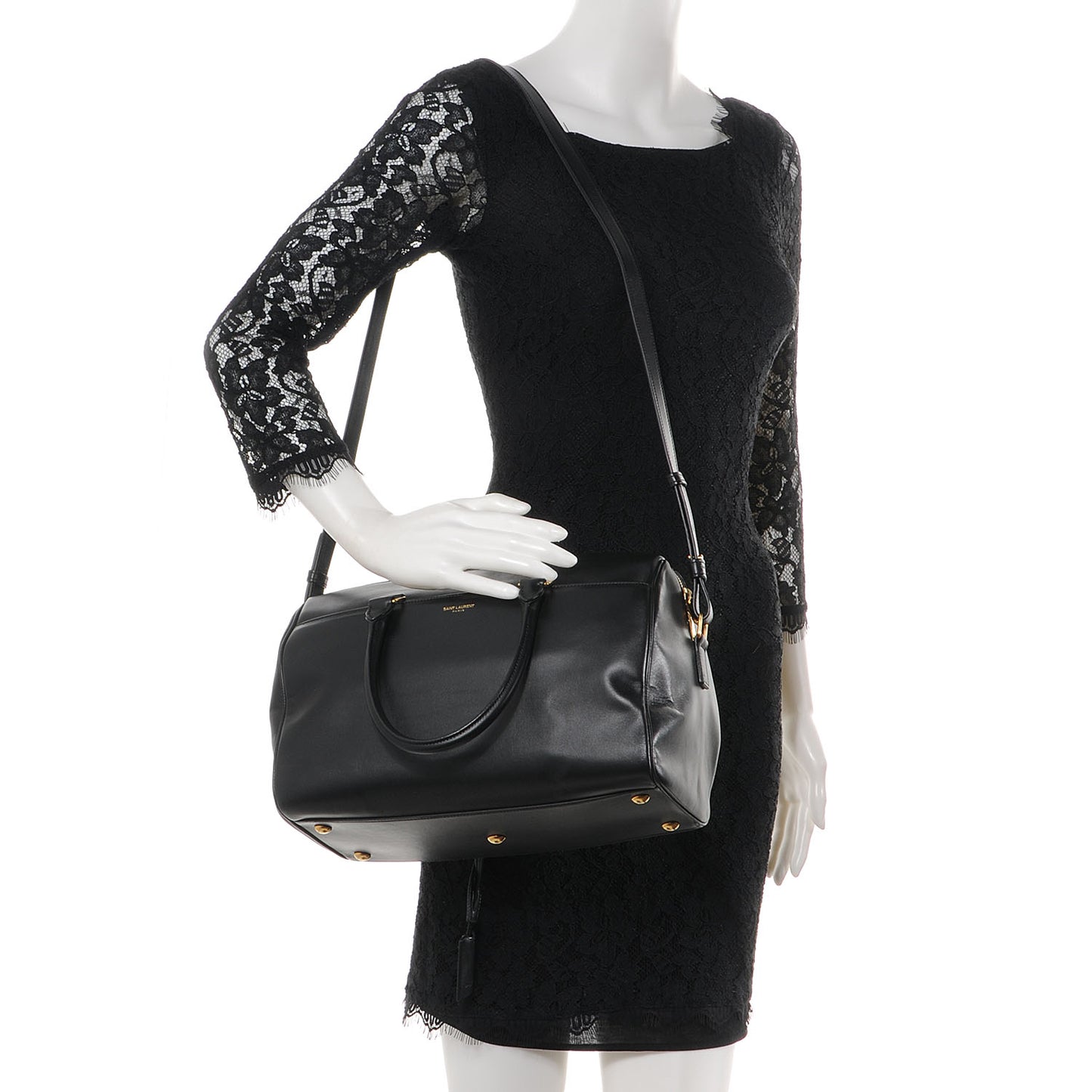 Leather Classic Duffle 6 Bag Black