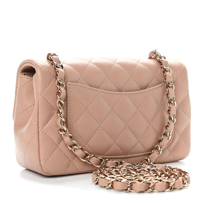 Chanel Lambskin Quilted Mini Rectangular Flap Beige 2 of 4
