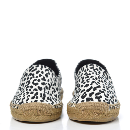 Saint Laurent Canvas Leopard Print Espadrilles 38 Latte Black 2 of 9