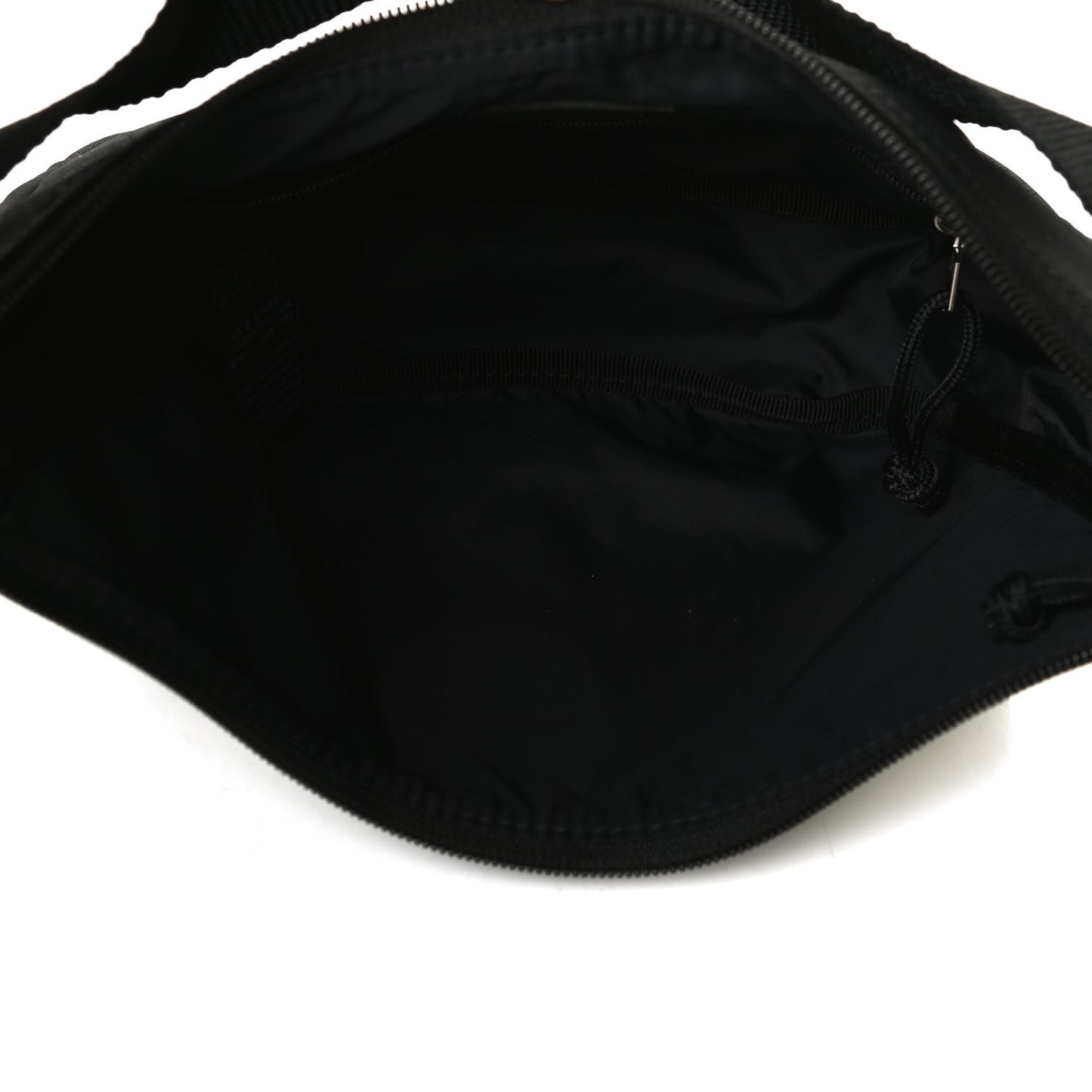 Recycled Sport Nylon Logo Embroidered Wheel Sling Bag Black White