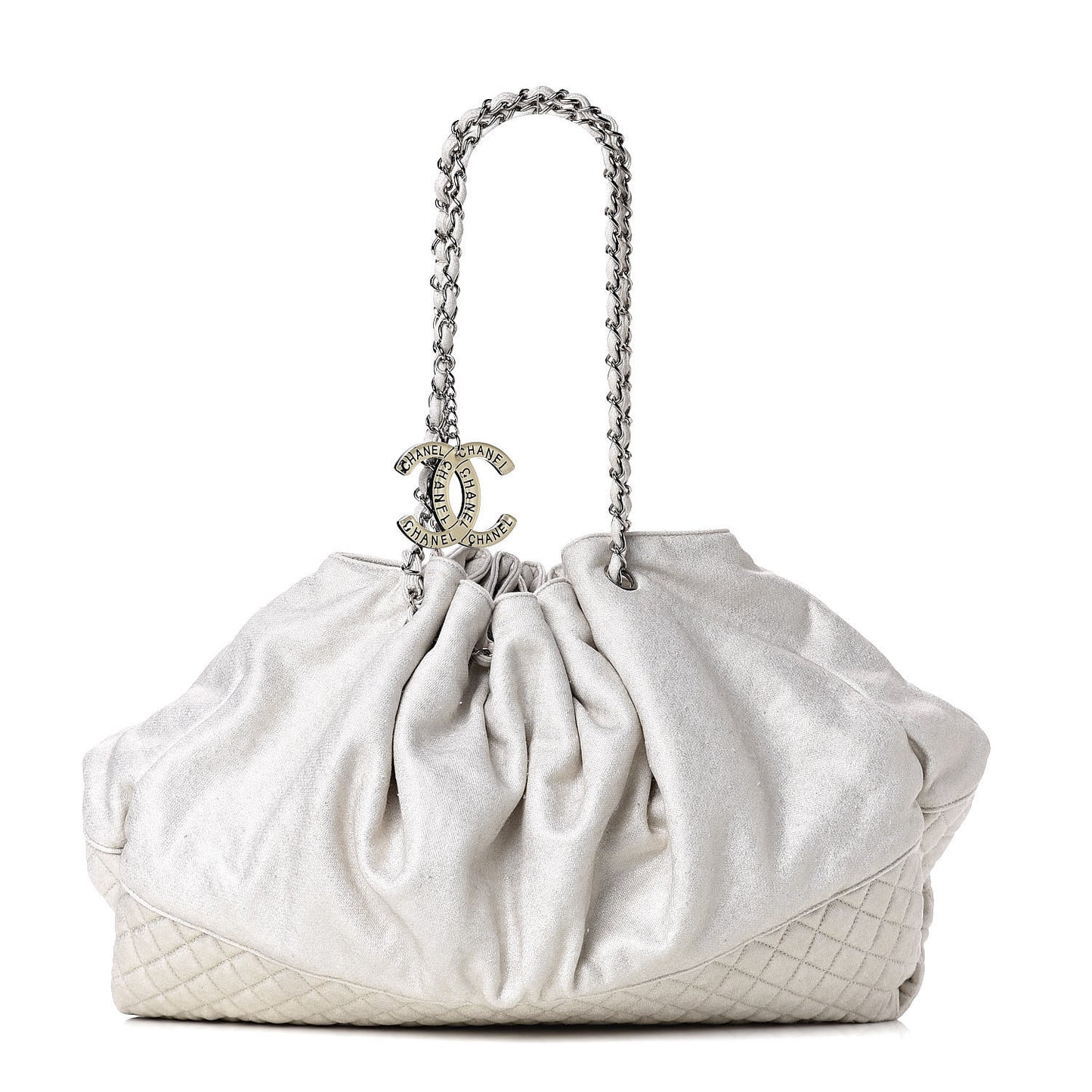 Metallic Jersey Quilted Melrose Cabas Light Beige