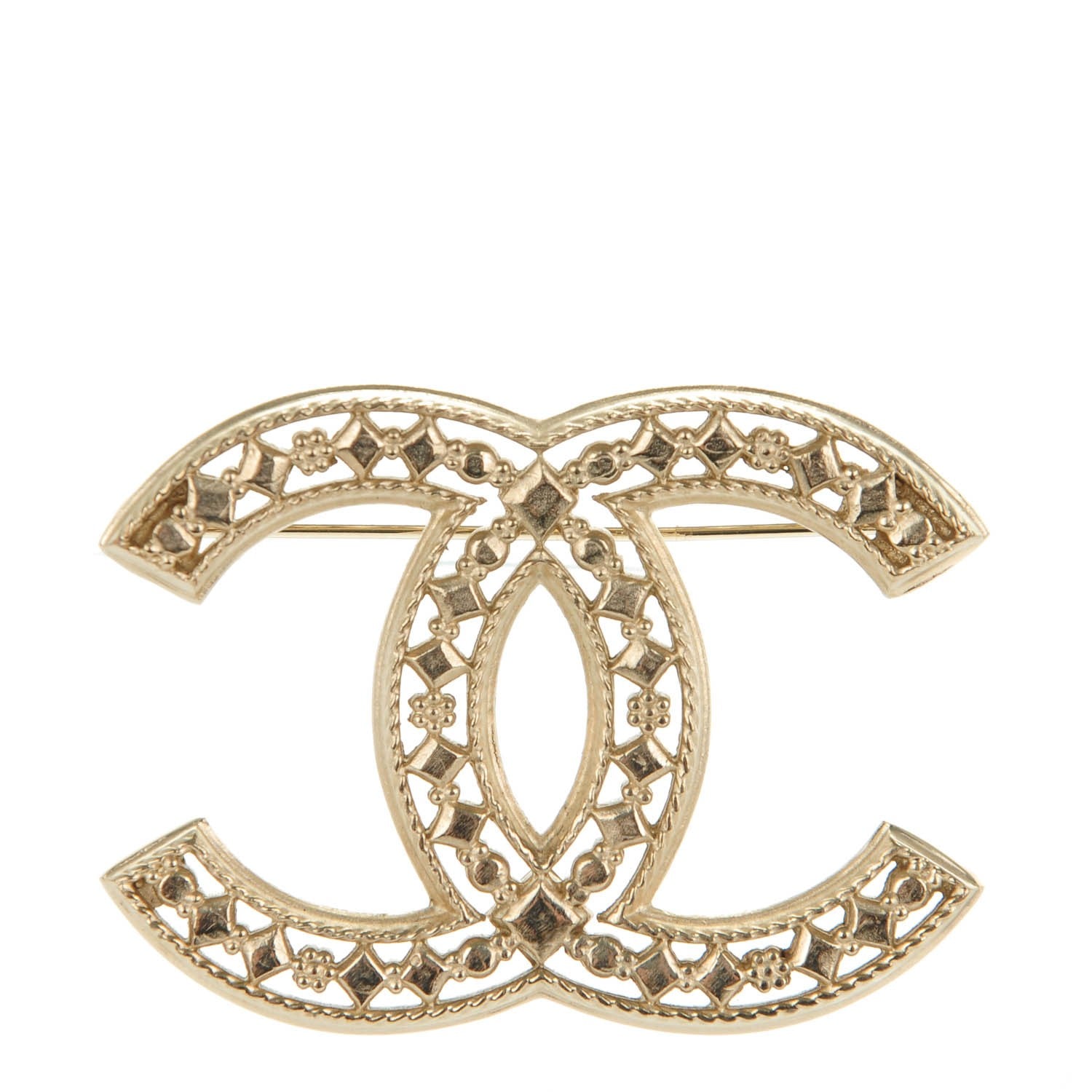 Chanel CC Brooch Light Gold 1 of 4