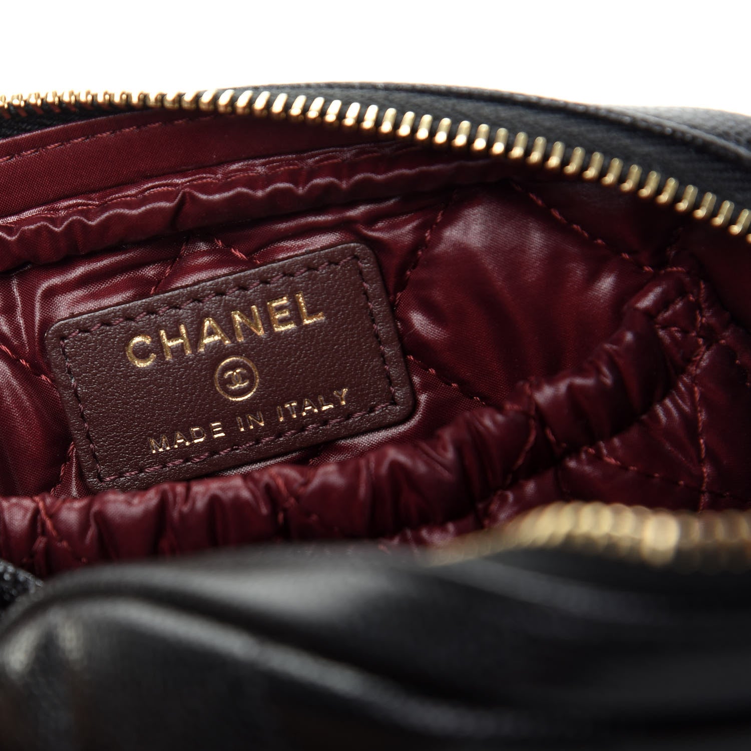 Chanel Caviar Quilted Small Curvy Pouch Cosmetic Case Black 6 of 8