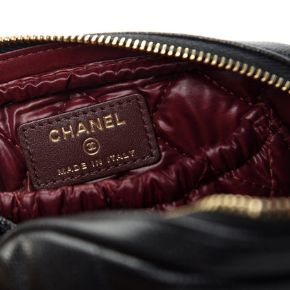 Chanel Caviar Quilted Small Curvy Pouch Cosmetic Case Black 6 of 8