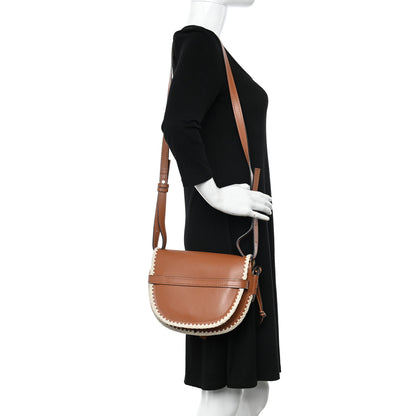 Loewe Calfskin Crochet Trim Small Gate Crossbody Bag Tan 2 of 10
