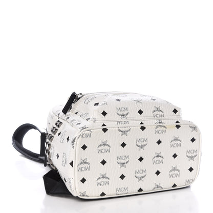 MCM Visetos Small Side Stud Stark Backpack White 4 of 11