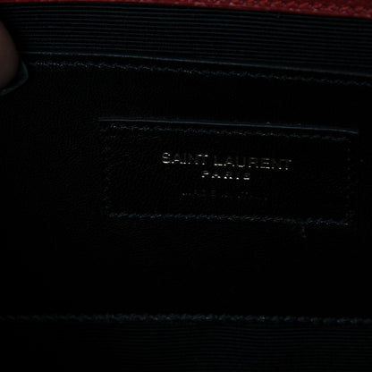 Saint Laurent Grain De Poudre Classic Monogram Clutch New Red 7 of 8