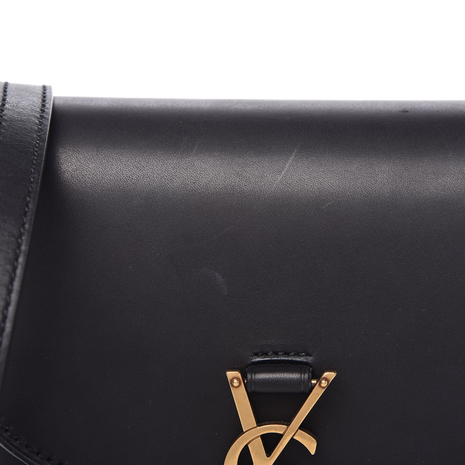 Saint Laurent Smooth Calfskin Classic Monogram Small Kaia Satchel Black 12 of 12
