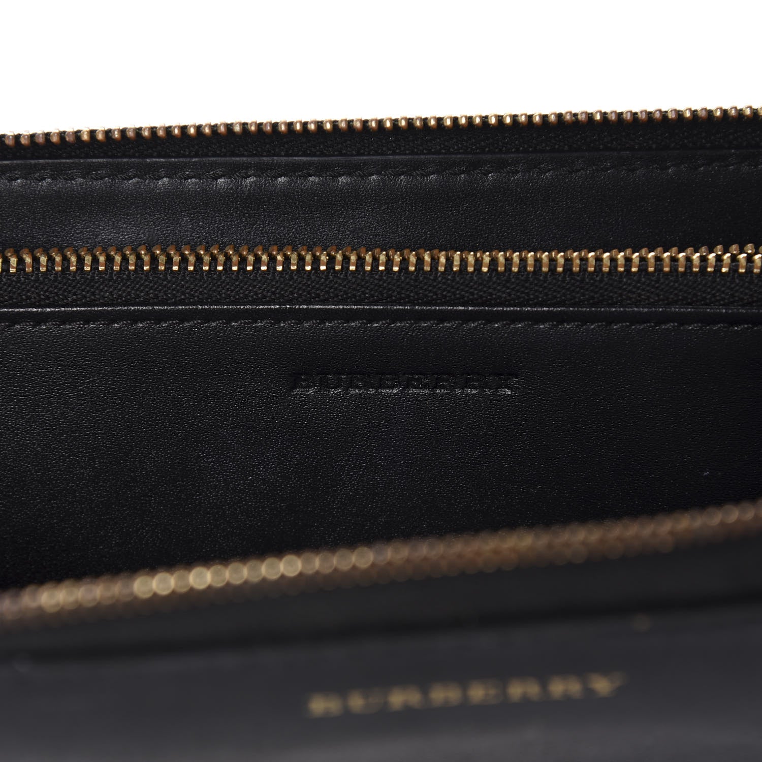 Burberry Calfskin Haymarket Check Elmore Zip Around Wallet Black 7 of 7