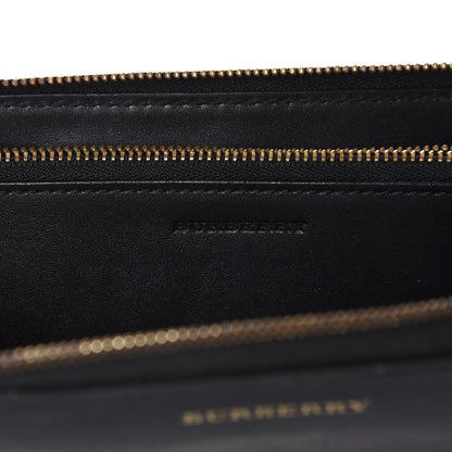 Burberry Calfskin Haymarket Check Elmore Zip Around Wallet Black 7 of 7