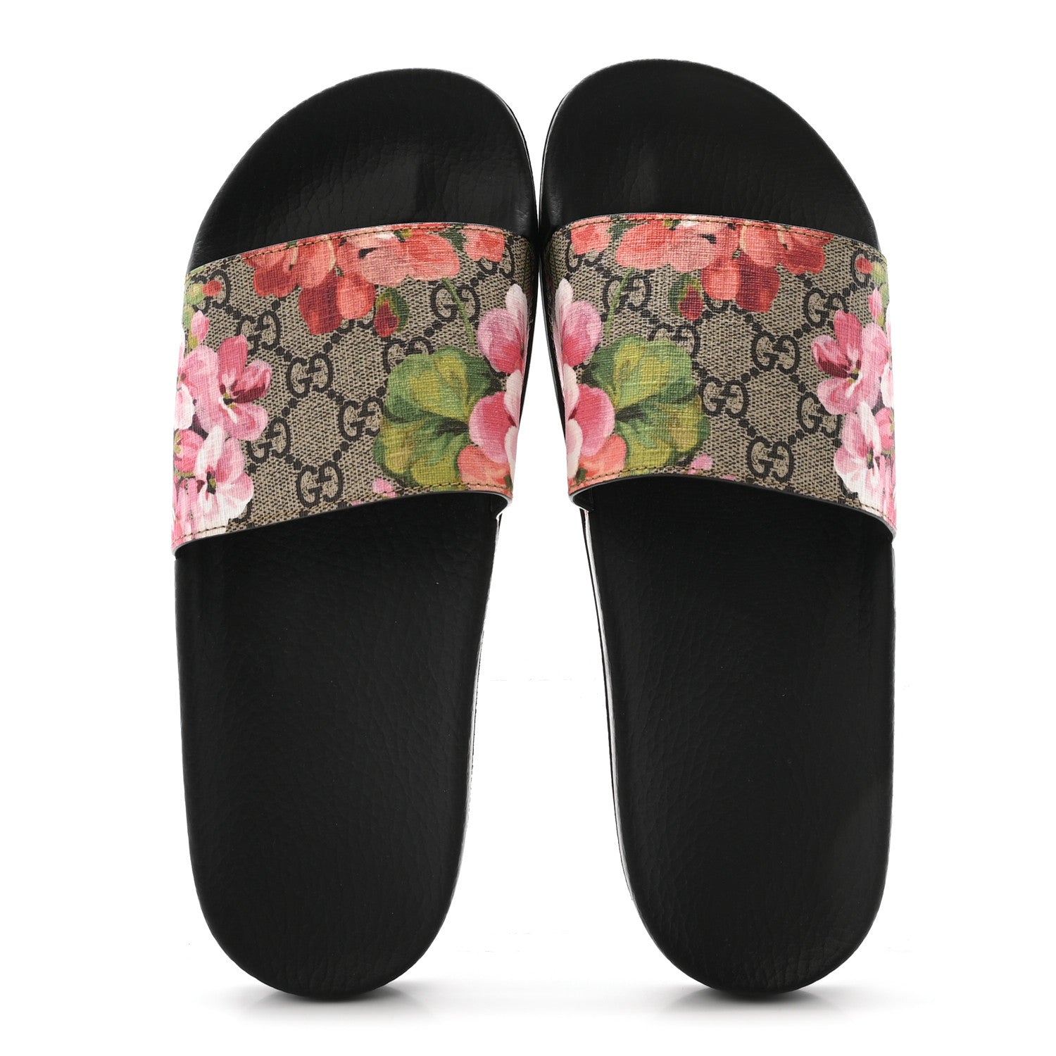 Gucci GG Supreme Monogram Blooms Slide Sandals 41 Beige Multicolor 2 of 8