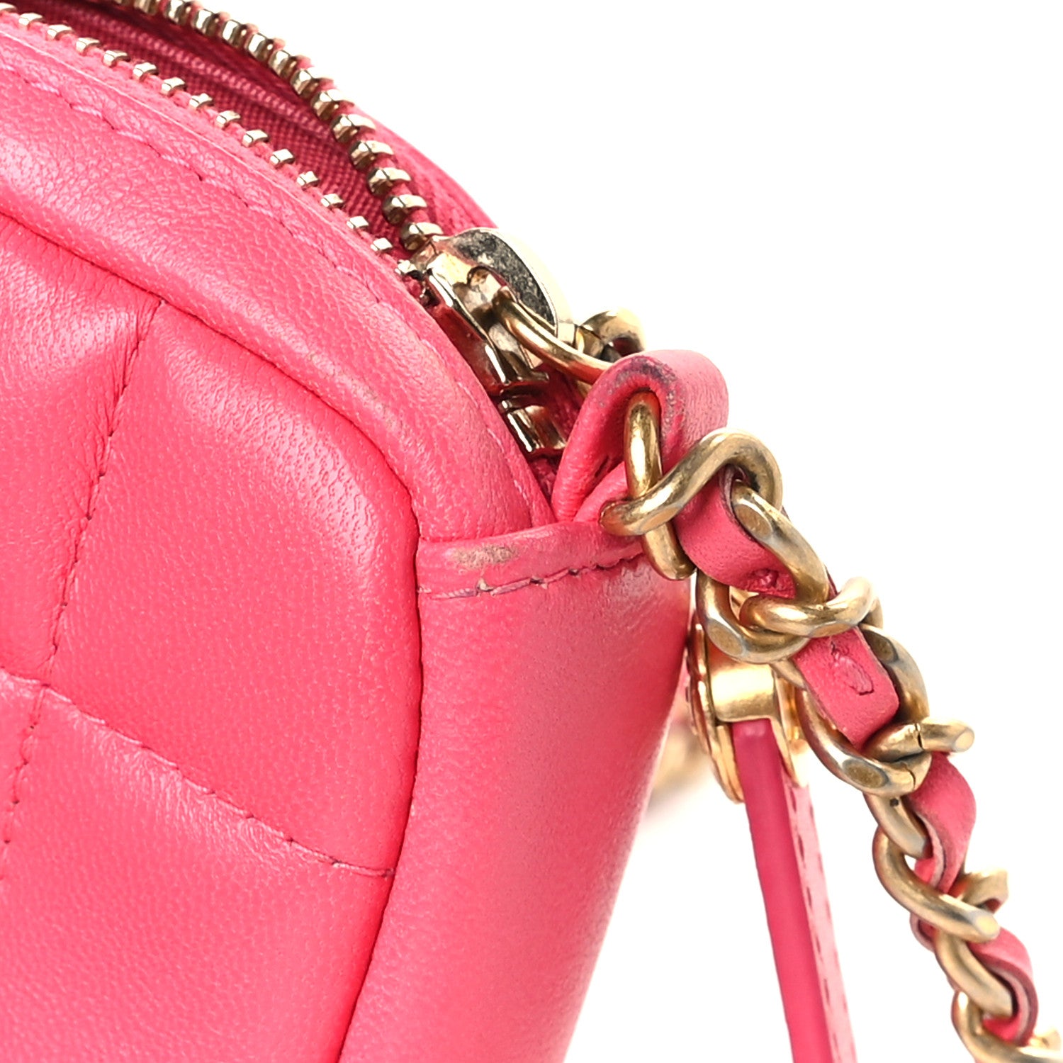 Chanel Lambskin Quilted Clutch With Chain Bag Pink 9 of 12