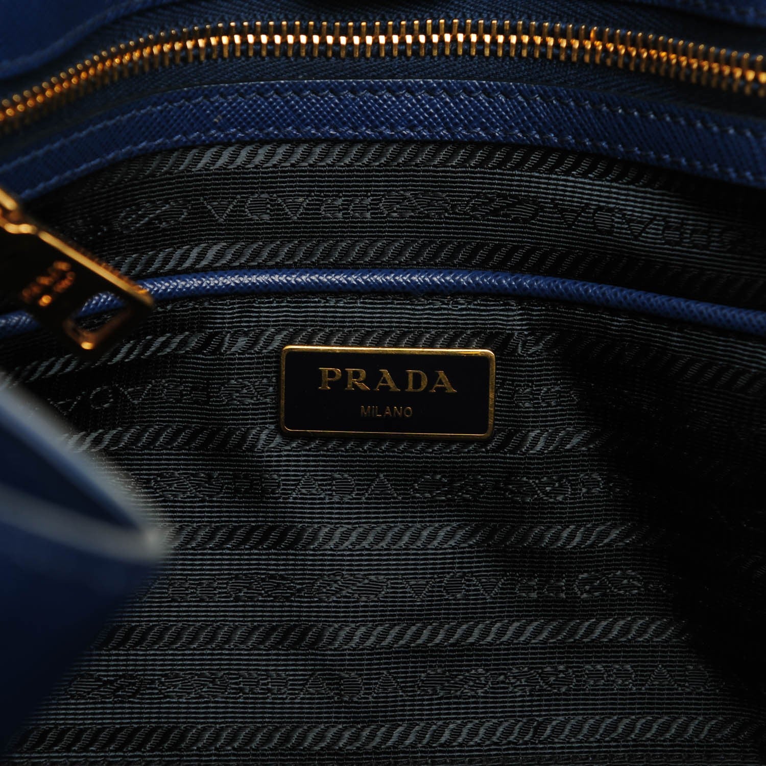 Prada Saffiano Lux Large Tote Bluette 6 of 9