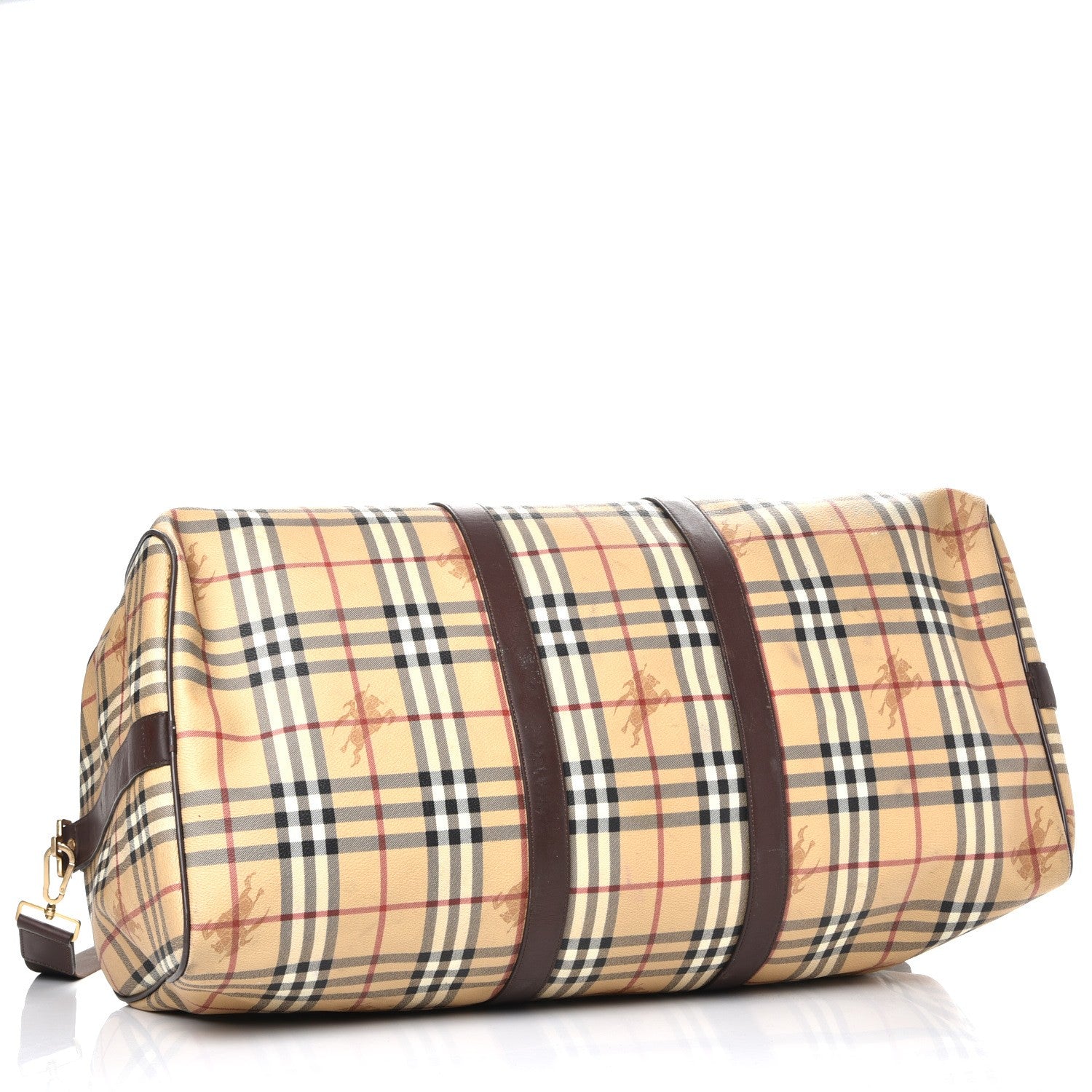 Burberry Haymarket Check Duffle Bag Dark Brown 4 of 24