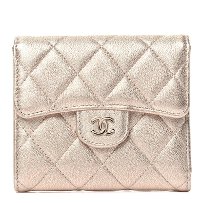 Chanel Metallic Lambskin Quilted Compact Flap Wallet Gold 1 of 7