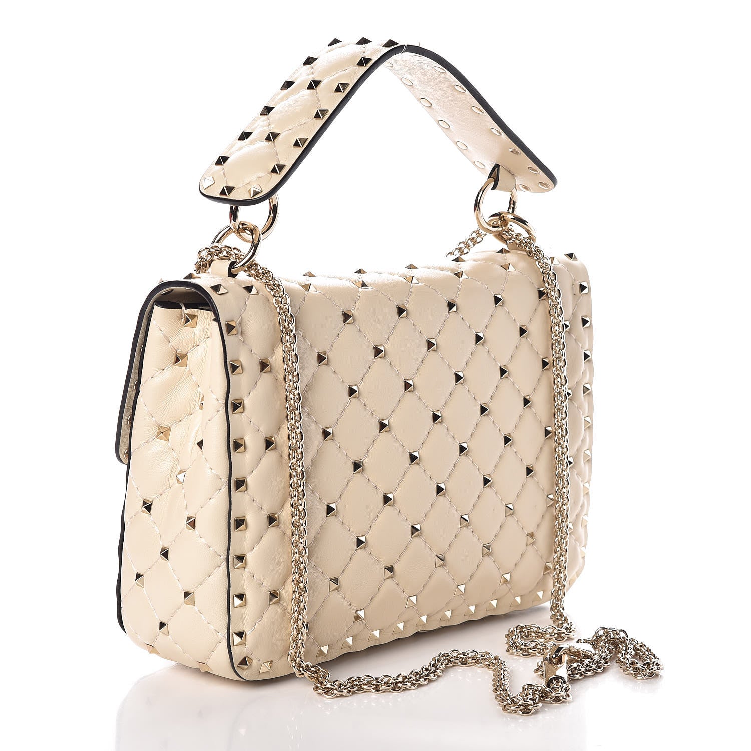 Valentino Garavani Nappa Medium Rockstud Spike Shoulder Bag Light Ivory 3 of 11