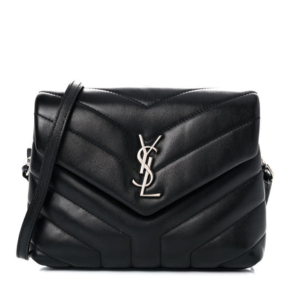 Saint Laurent Calfskin Y Quilted Monogram Toy Loulou Crossbody Bag Black 1 of 12