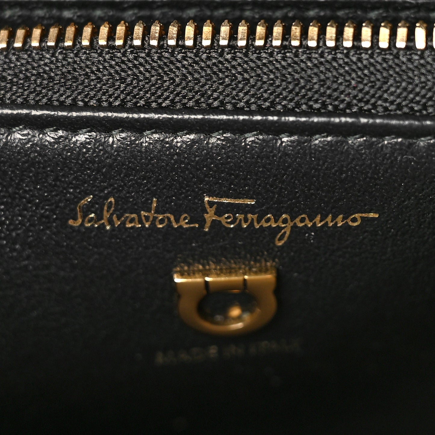 Canvas Calfskin Gancini Small Boxyz Black Beige