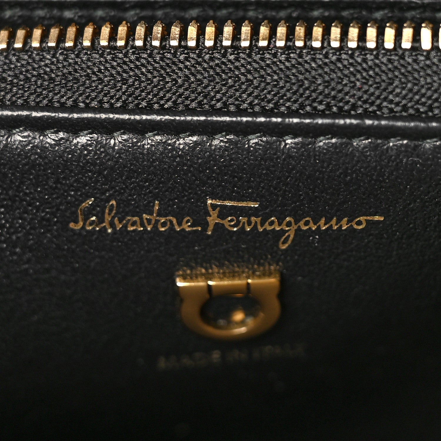 Salvatore Ferragamo Canvas Calfskin Gancini Small Boxyz Black Beige 5 of 7