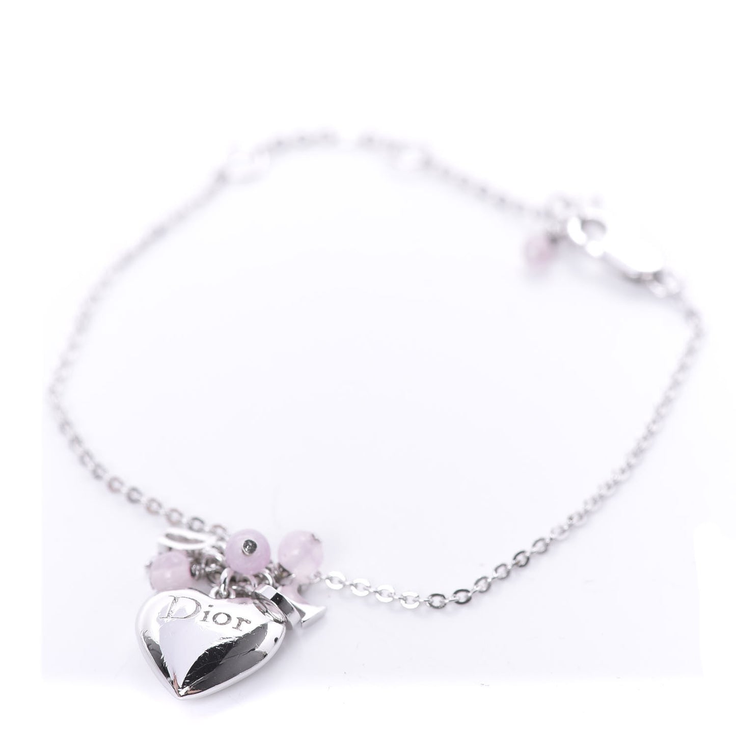 Logo Charms Heart Bracelet Silver
