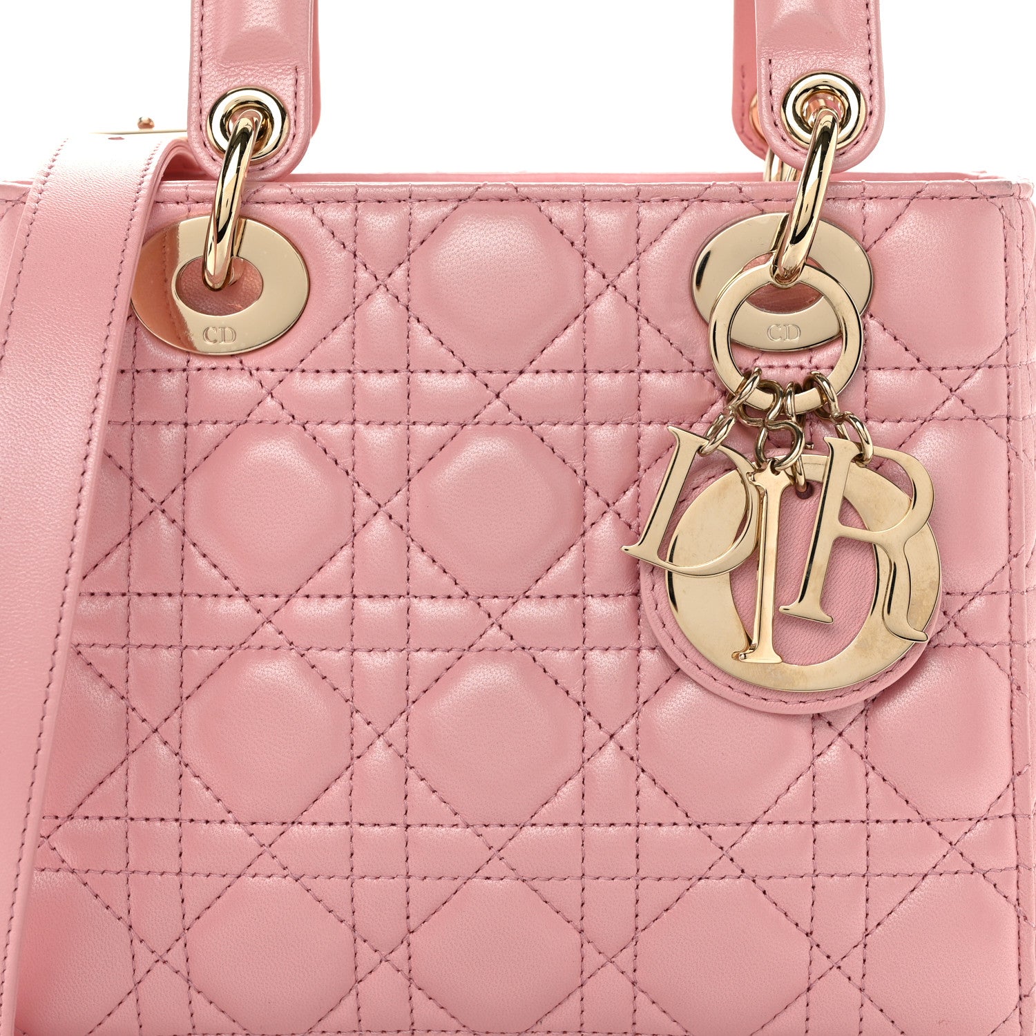 Christian Dior Lambskin Cannage Small My Lady Dior Pink 7 of 9