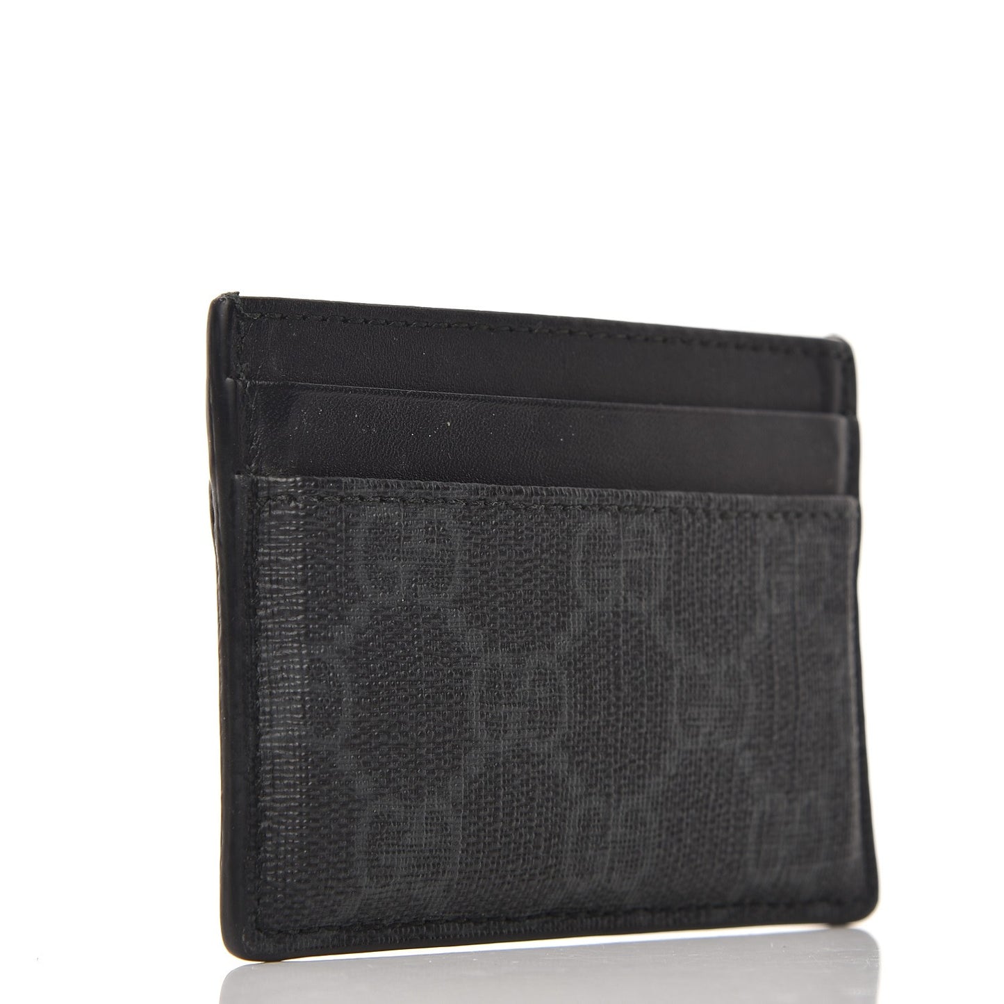 GG Supreme Monogram Card Holder Black Grey