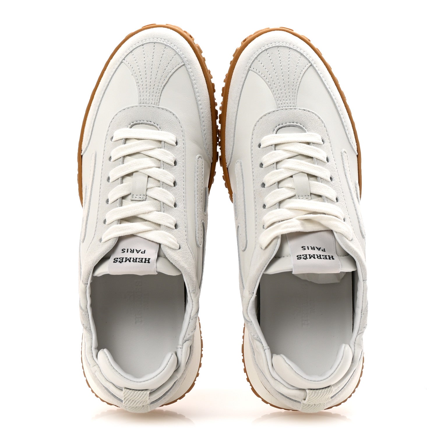 Hermes Nappa Suede Goatskin Jet Sneakers 36.5 White 2 of 9